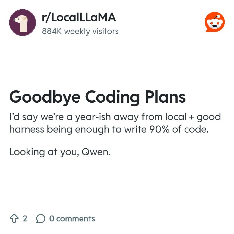 From the LocalLLaMA community on Reddit