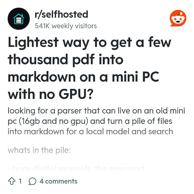 From the selfhosted community on Reddit