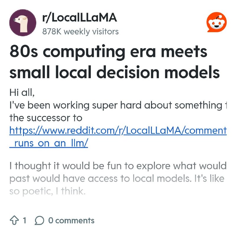 From the LocalLLaMA community on Reddit
