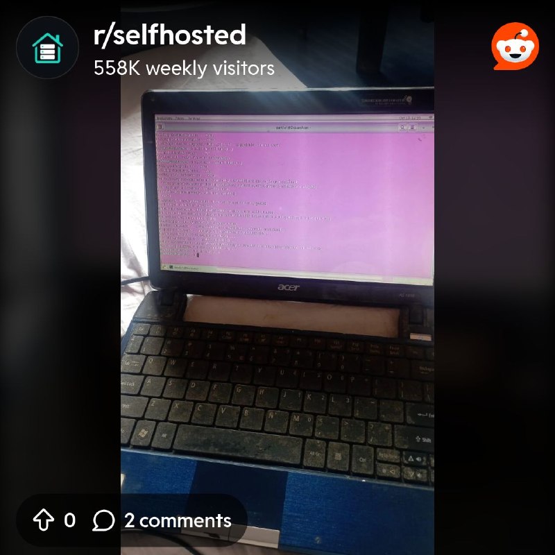 From the selfhosted community on Reddit: Running a Debian home server on an old laptop what should I self-host next?
