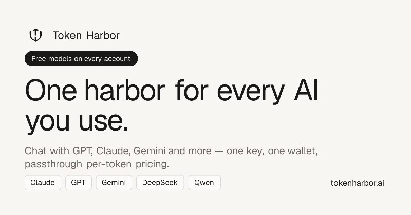 Token Harbor - One API for the world's leading AI models