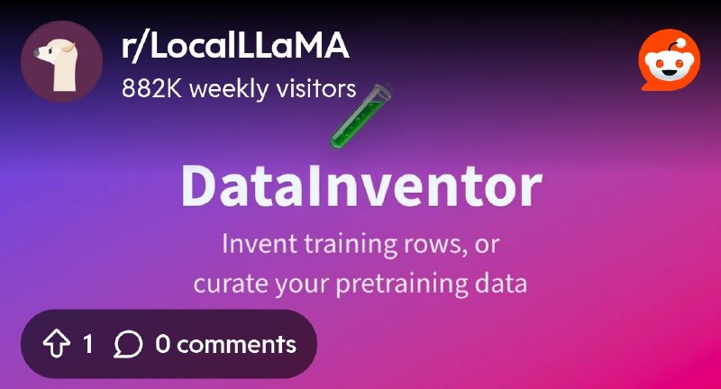 From the LocalLLaMA community on Reddit: DataInventor: open-source dataset generator on HF Spaces, now with a Visualize mode