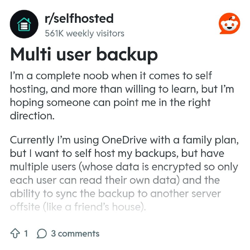 From the selfhosted community on Reddit