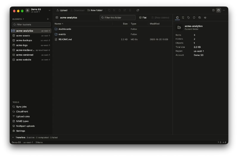 Pail – A native S3 cross platform desktop client written in Go, no webview