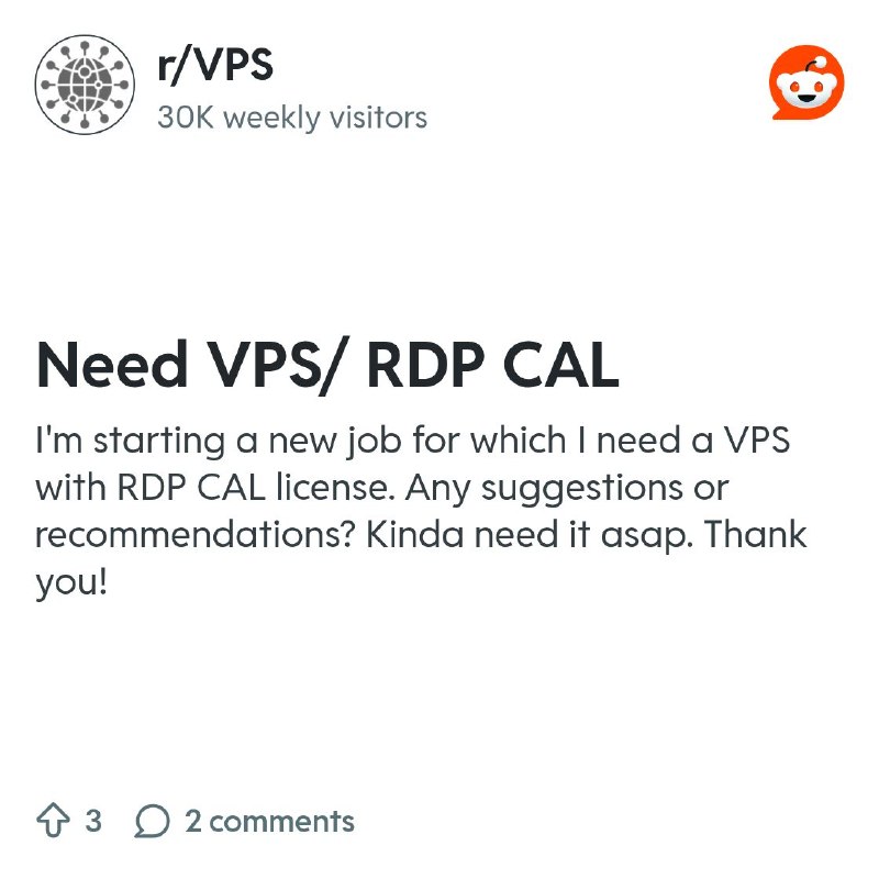 From the VPS community on Reddit