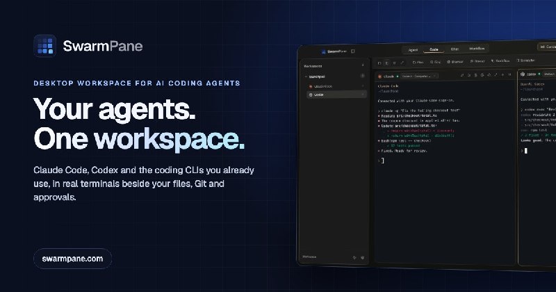 SwarmPane — Your AI coding agents, side by side on your computer