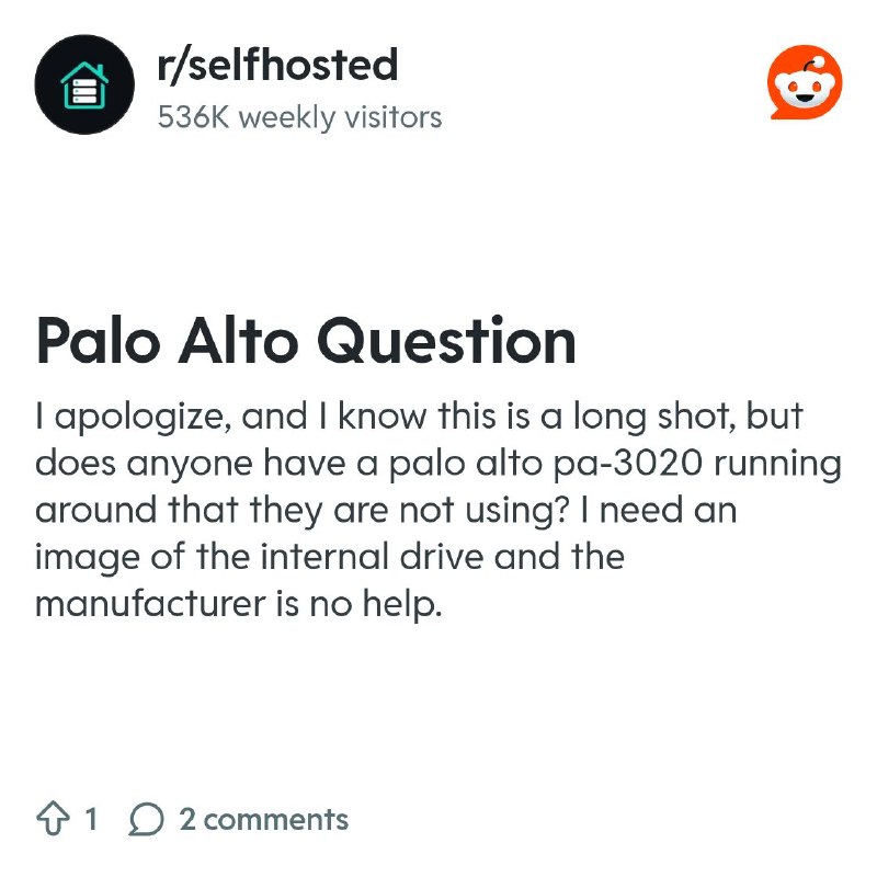 From the selfhosted community on Reddit