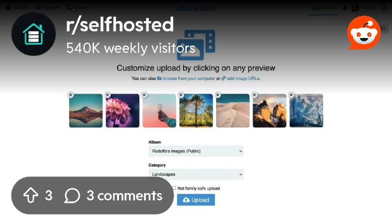 From the selfhosted community on Reddit: Chevereto v4.5.8 released (security update)