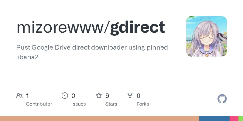 GitHub - mizorewww/gdirect: Rust Google Drive direct downloader using pinned libaria2