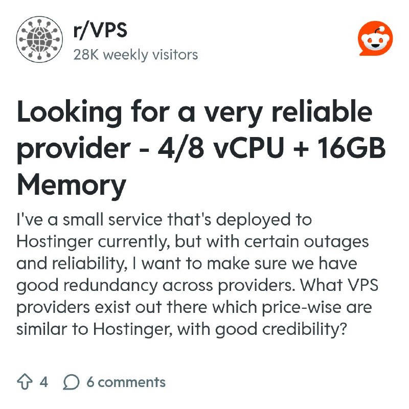 From the VPS community on Reddit