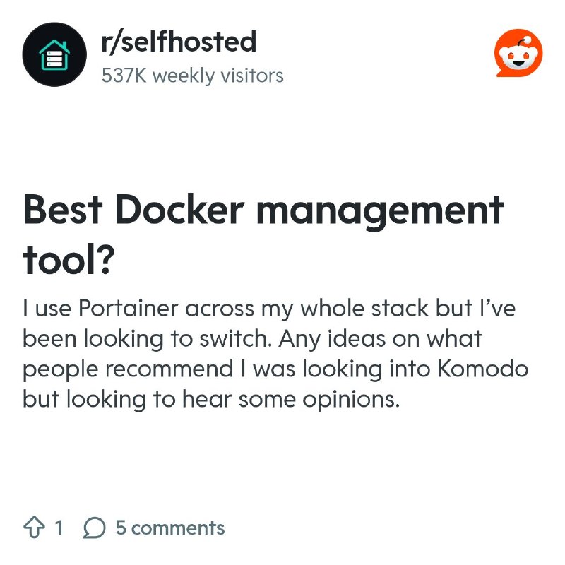 From the selfhosted community on Reddit