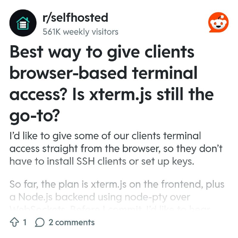 From the selfhosted community on Reddit