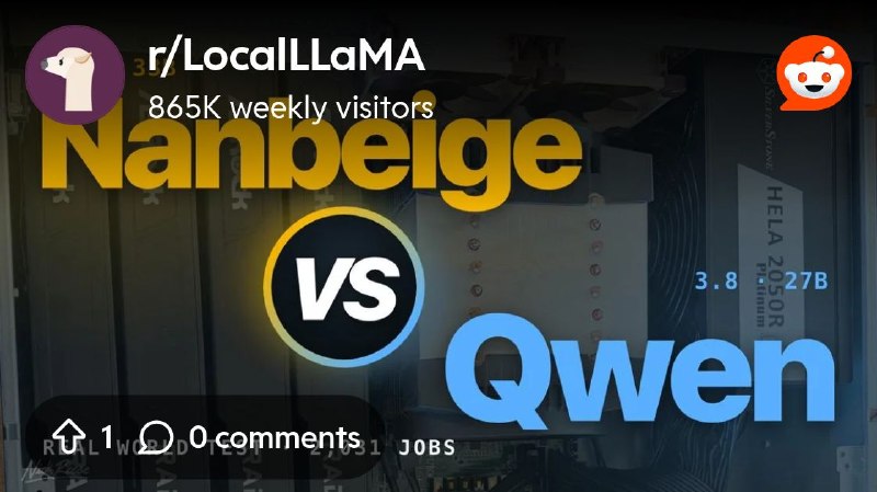 From the LocalLLaMA community on Reddit: Qwen 3.8 27B vs Nanbeige 4.3 33B on 4xR9700s: Real World TPS and jobs/hour on my workload