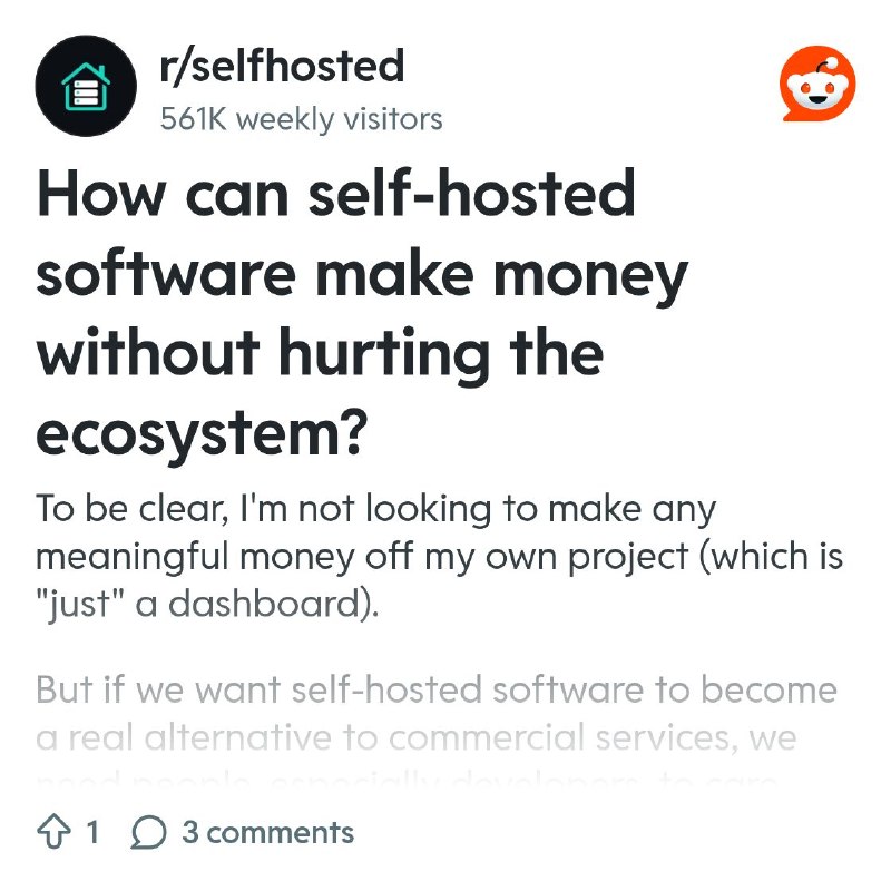 From the selfhosted community on Reddit