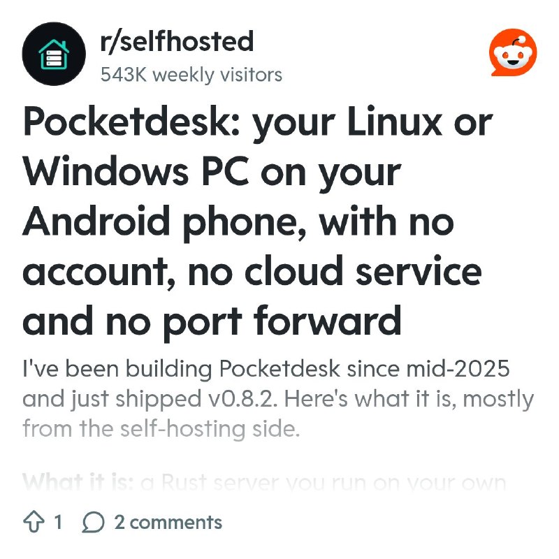 From the selfhosted community on Reddit