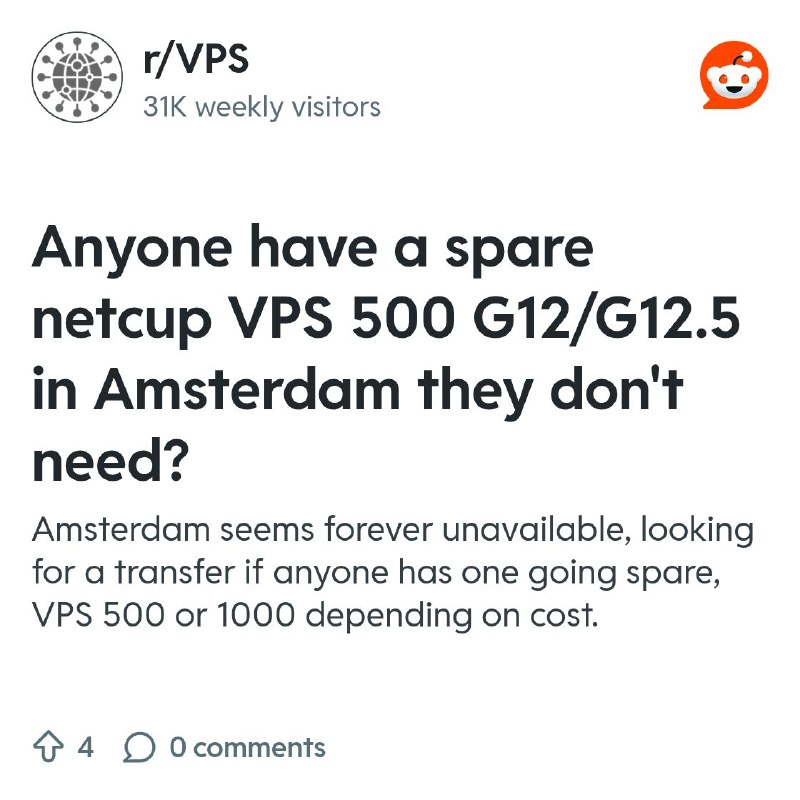 From the VPS community on Reddit
