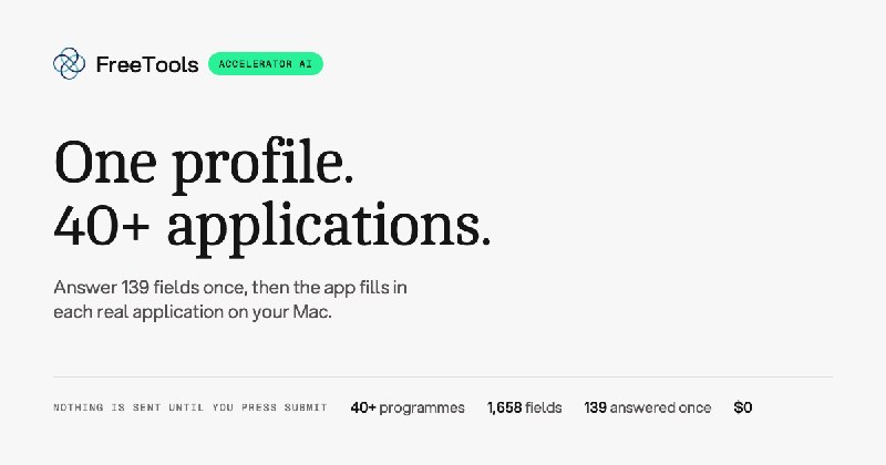 One profile. 40+ applications.