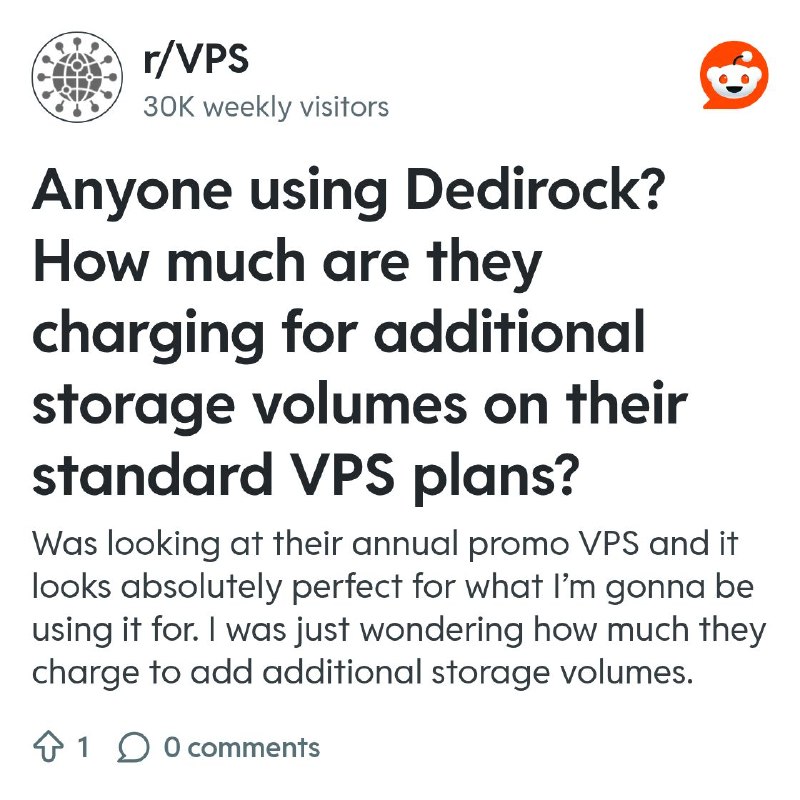 From the VPS community on Reddit