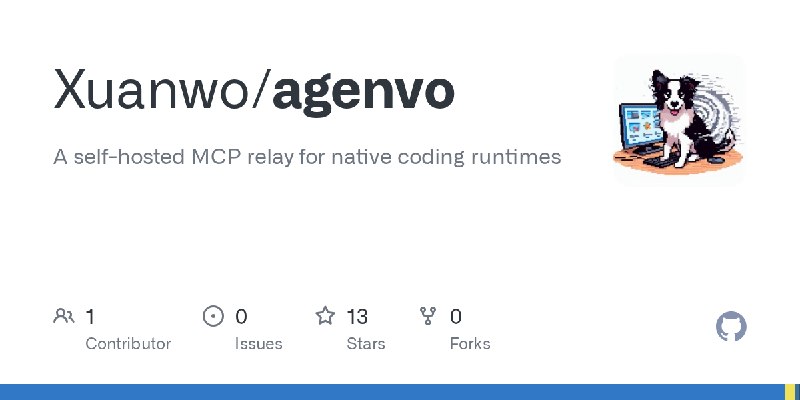 GitHub - Xuanwo/agenvo: A self-hosted MCP relay for native coding runtimes