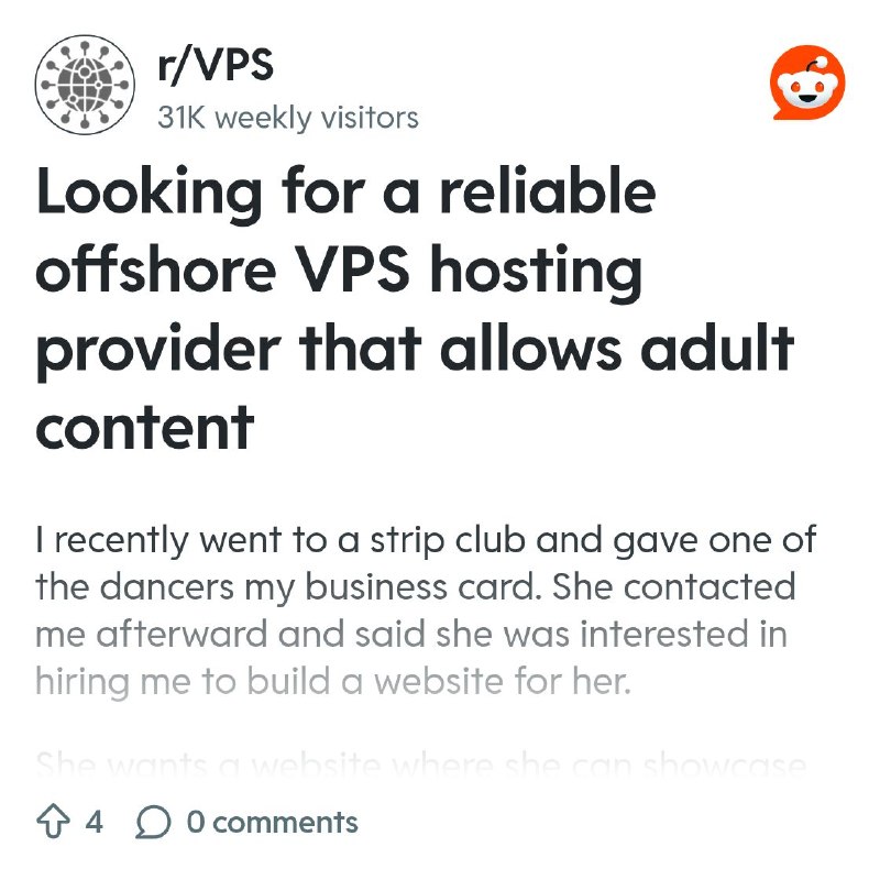 From the VPS community on Reddit