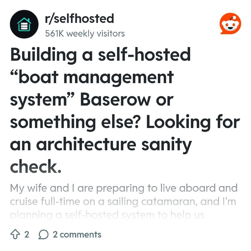 From the selfhosted community on Reddit