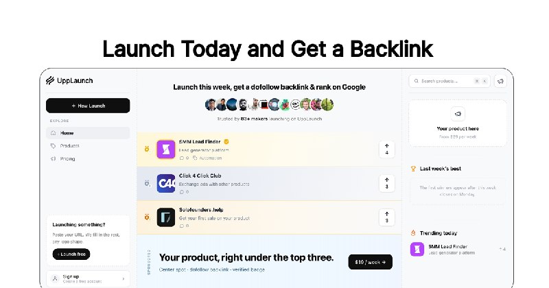 UppLaunch - weekly launch board for indie makers