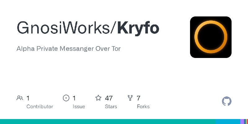 GitHub - GnosiWorks/Kryfo: Alpha Private Messanger Over Tor