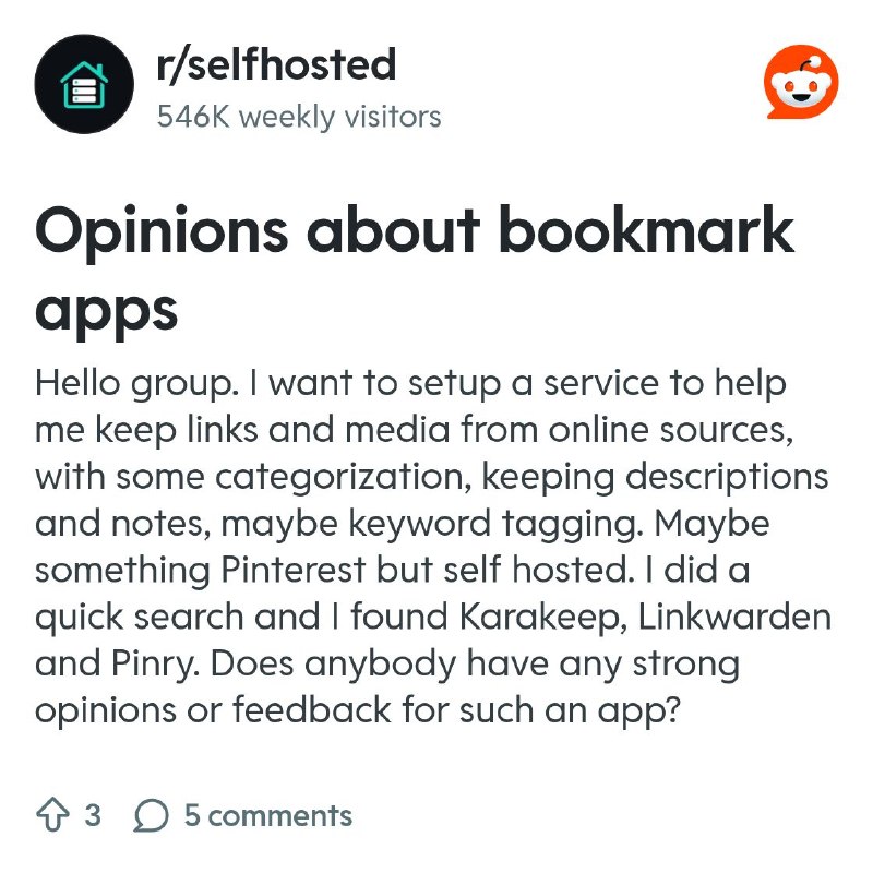 From the selfhosted community on Reddit