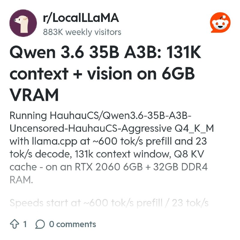 From the LocalLLaMA community on Reddit