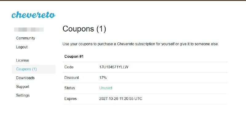 I have a Chevereto coupon that I won't be using.