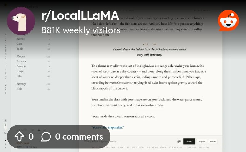 From the LocalLLaMA community on Reddit: Otaku — an LLM frontend for creative writing