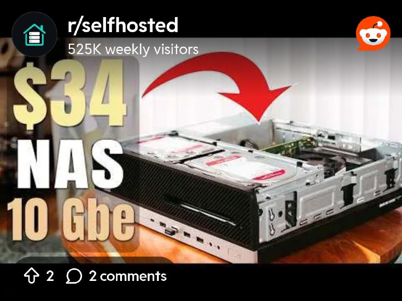 From the selfhosted community on Reddit: Building a 10GbE budget NAS on top of a $34 EliteDesk G3 I got from ebay