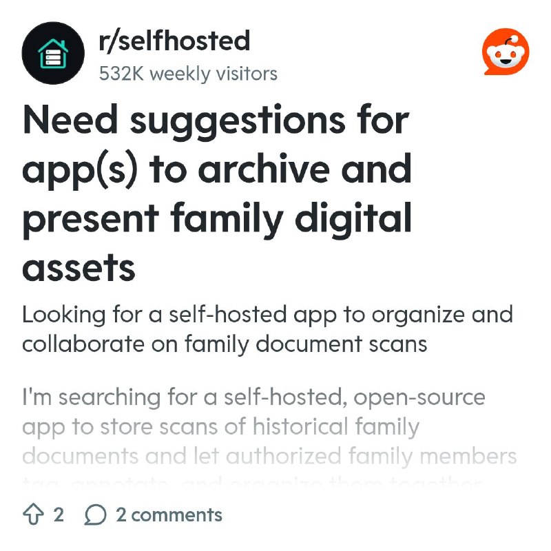 From the selfhosted community on Reddit