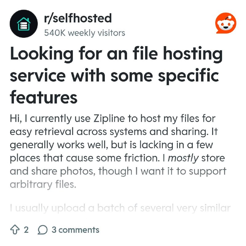 From the selfhosted community on Reddit