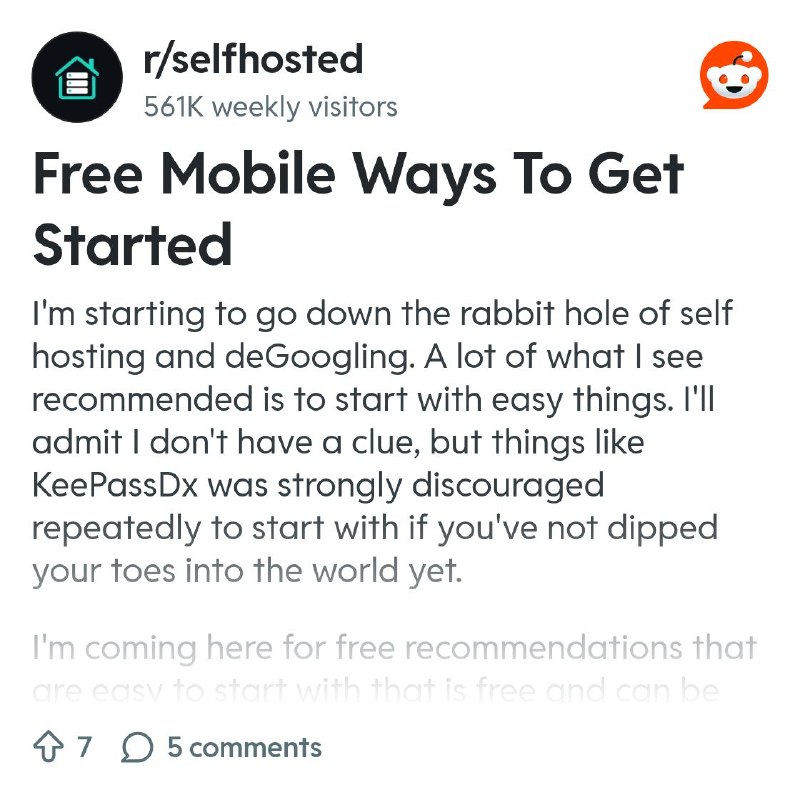 From the selfhosted community on Reddit