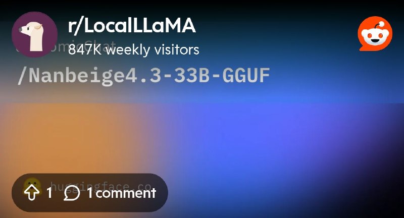 From the LocalLLaMA community on Reddit: Nanbeige4.3-33B Quantised GGUF