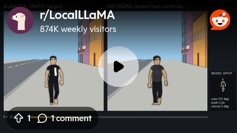 From the LocalLLaMA community on Reddit: 6M param character renderer: one reference image in, a minute of video out, tested against…
