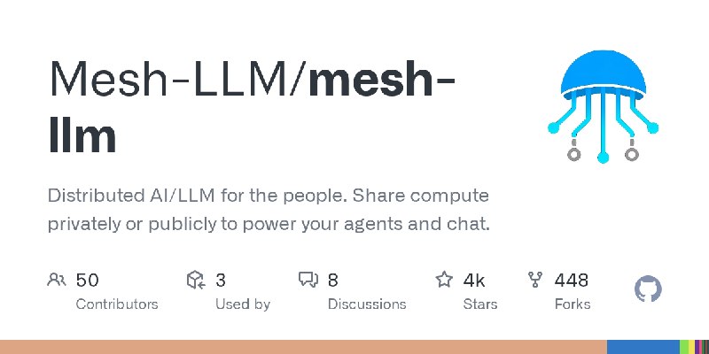 GitHub - Mesh-LLM/mesh-llm: Distributed AI/LLM for the people. Share compute privately or publicly to power your agents and chat.