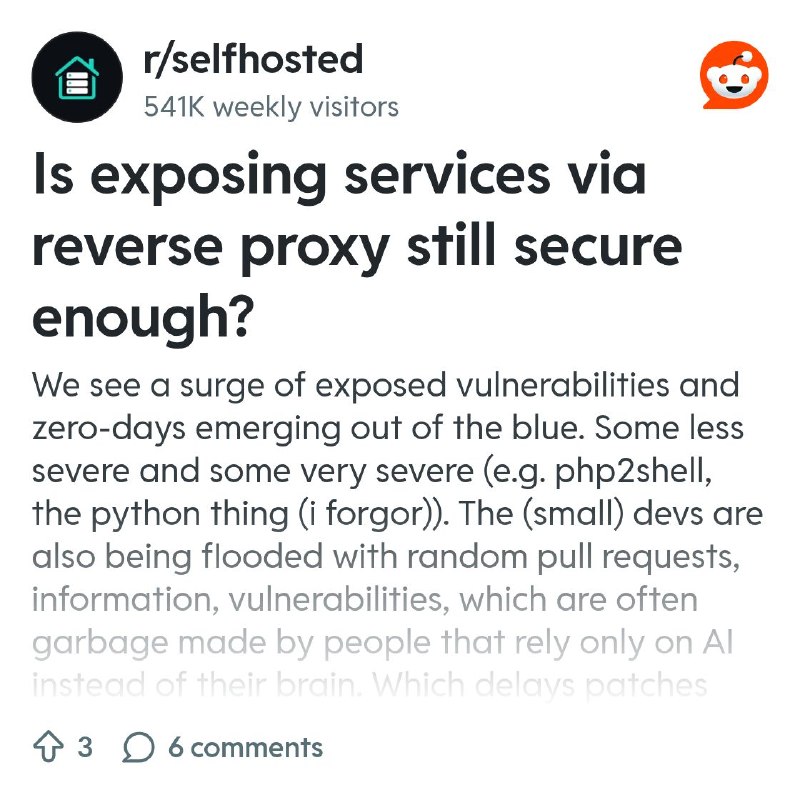 From the selfhosted community on Reddit