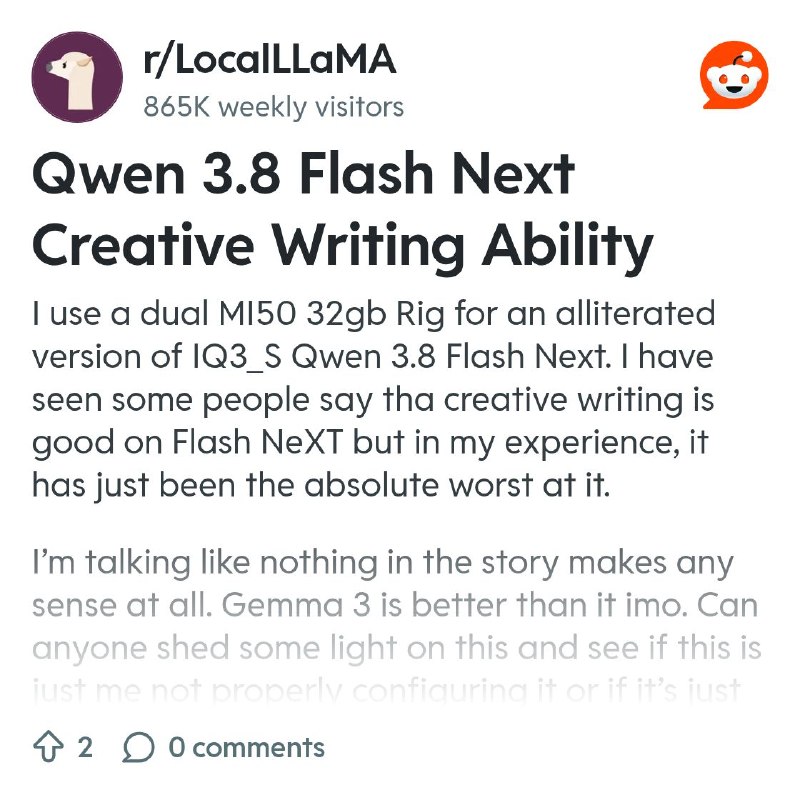 From the LocalLLaMA community on Reddit