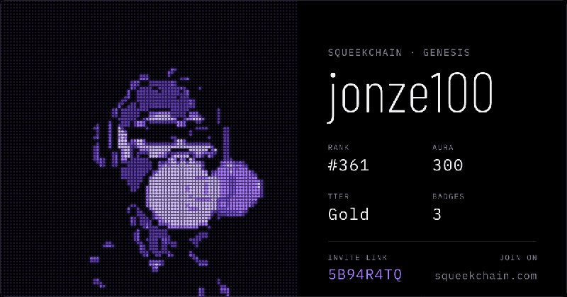 Join @jonze100 on Squeekchain Genesis