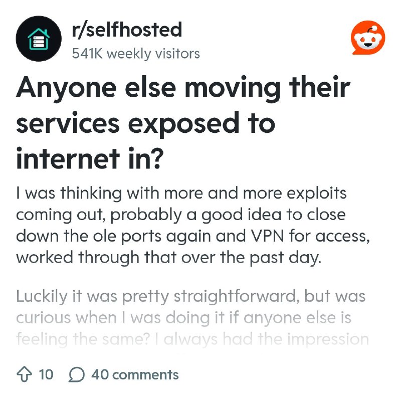 From the selfhosted community on Reddit