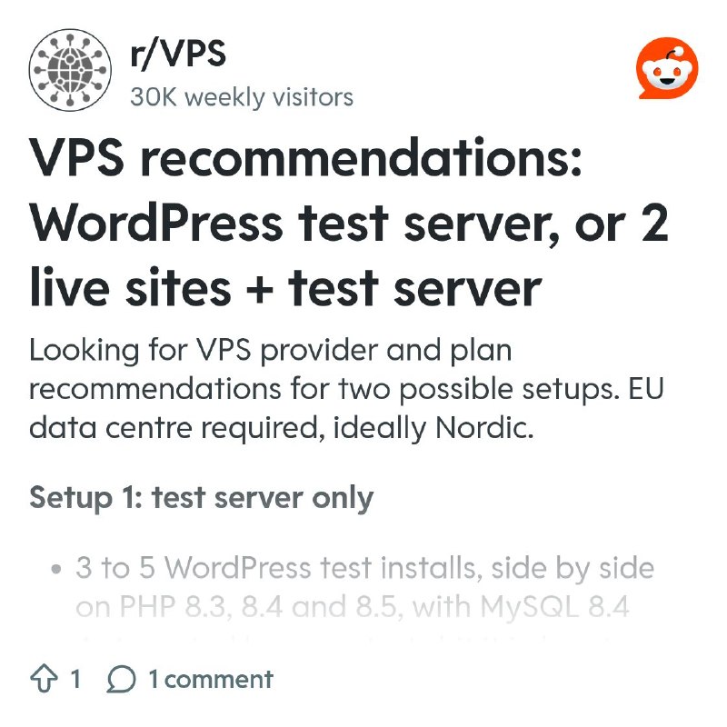 From the VPS community on Reddit